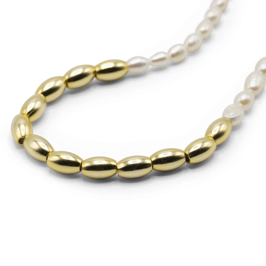 Metal Mix Pearl Necklace